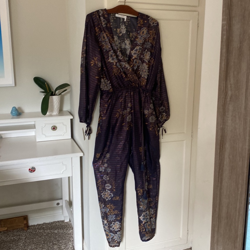 Multicolor Dark Navy Chloé Jumpsuit - Picture 2 of 16